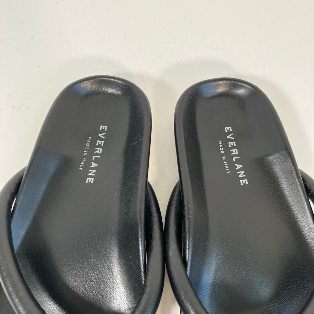 Everlane The Form Thong Sandals Black Italian Nappa Leather Womens Sz 6 NWOT - Picture 8 of 15